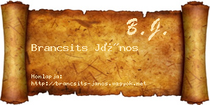 Brancsits János névjegykártya
